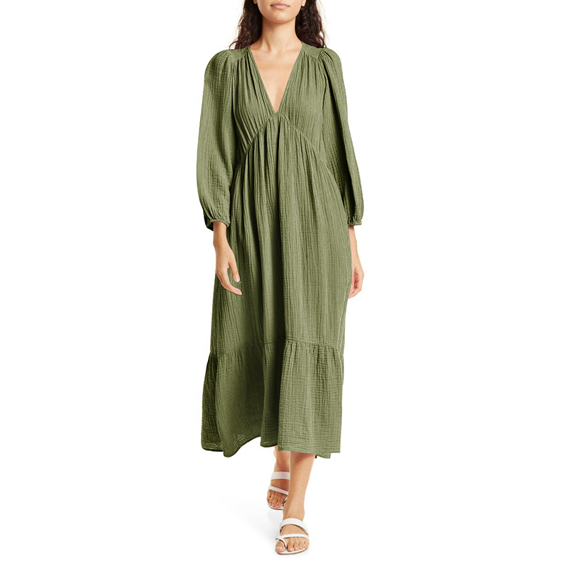 Muslin 100% Cotton Long Sleeve - đánh giá và giá Linen Dress Wrap