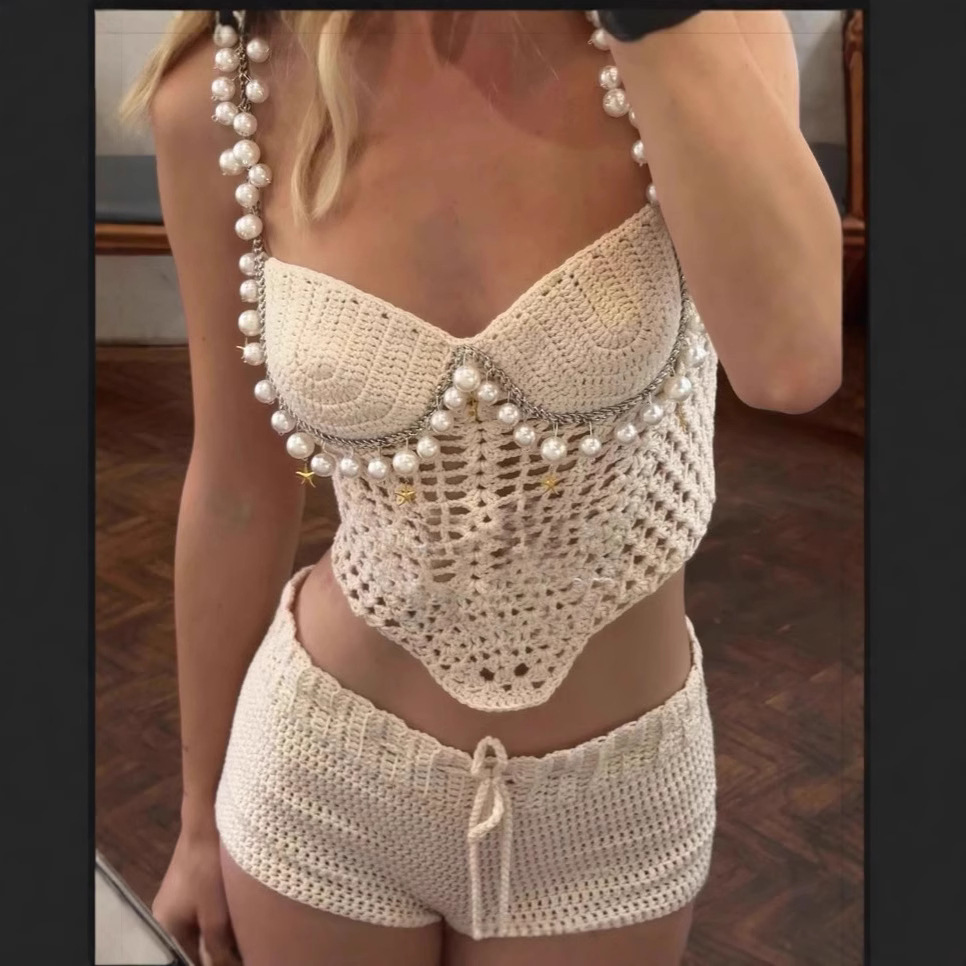 Sexy Beading Crochet Crop Vest - đánh giá và giá Crop Top Crochet