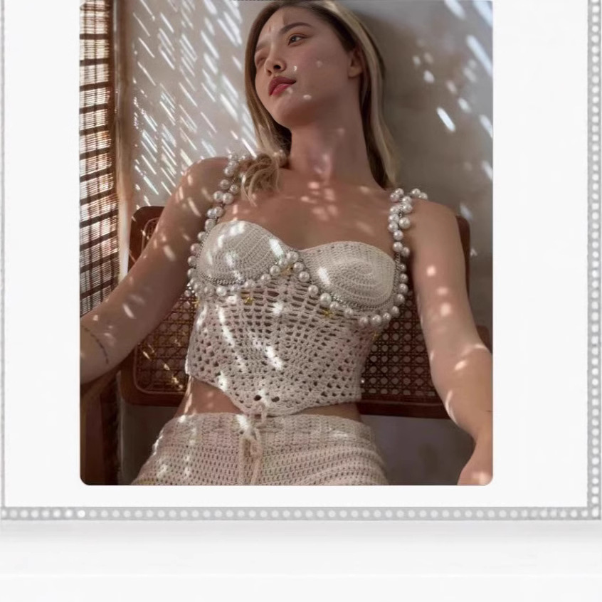 Sexy Beading Crochet Crop Vest - đánh giá và giá Crop Top Crochet