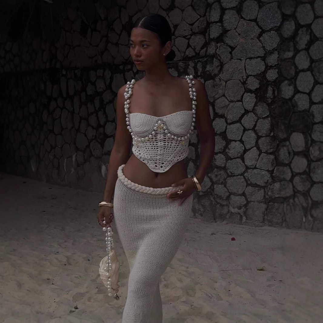 Sexy Beading Crochet Crop Vest - đánh giá và giá Crop Top Crochet