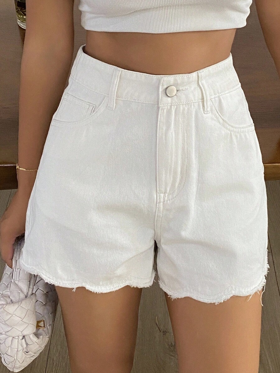 Women Loose Casual Denim Short - đánh giá và giá Shorts Denim Frayed
