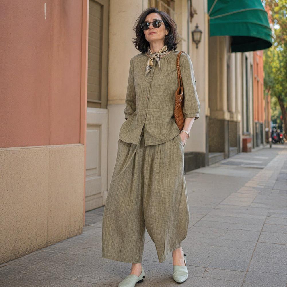 2026 Plus Size Casual Suit Wom - đánh giá và giá Linen Pant Wide