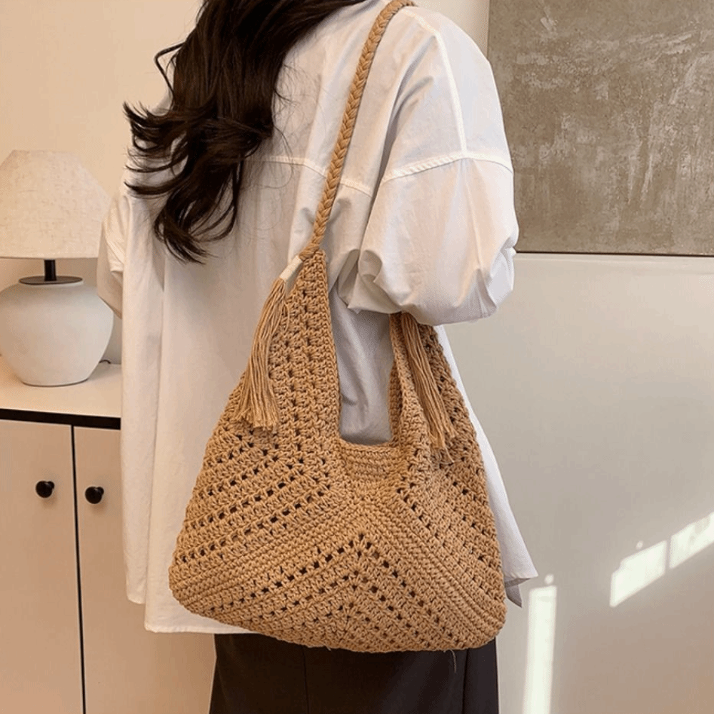 Summer Bohemian Knitted Should - đánh giá và giá Tote Bag Beach