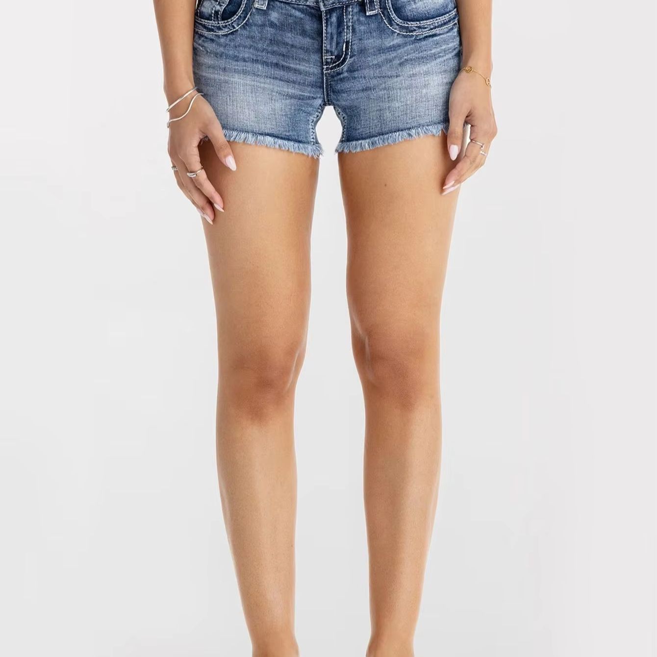 Women Clothes Butterfly Rhines - đánh giá và giá Shorts Denim Frayed