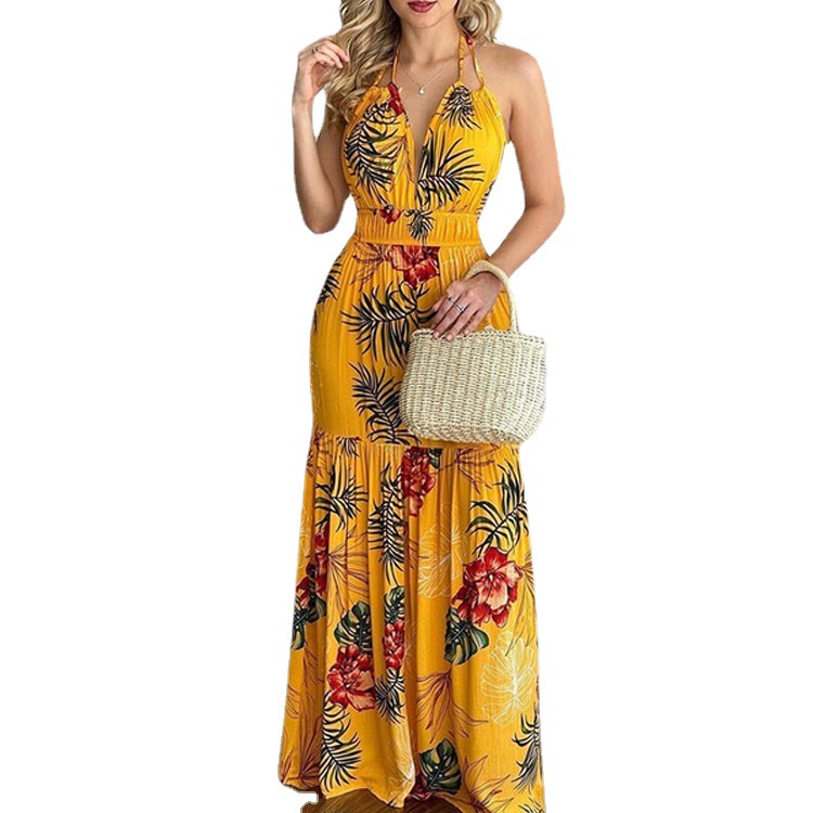 Floral Maxi Dress Long Backles - đánh giá và giá Maxi Dress Halter