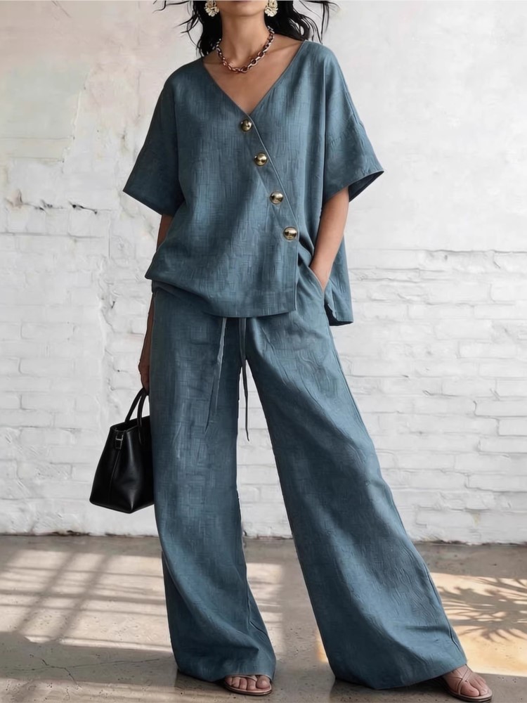 Casual Cotton Loose Pants Sets - đánh giá và giá Linen Pant Wide