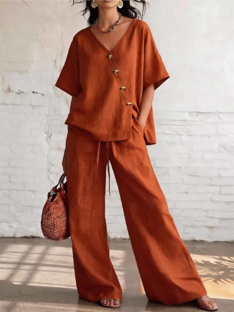Casual Cotton Loose Pants Sets - đánh giá và giá Linen Pant Wide
