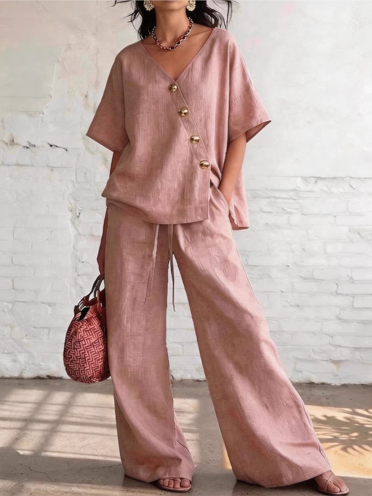 Casual Cotton Loose Pants Sets - đánh giá và giá Linen Pant Wide