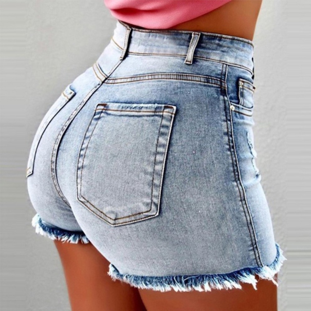 Women's High Waisted Denim Sho - đánh giá và giá Shorts Denim Frayed
