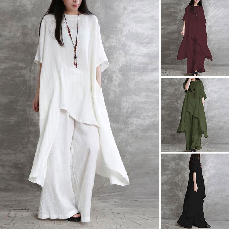 Women's Cotton Linen 2-piece S - đánh giá và giá Linen Pant Wide