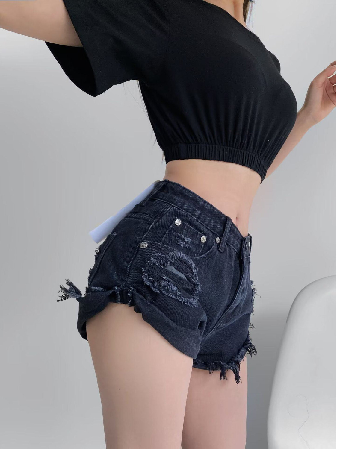 Women's Low Waist Distressed D - đánh giá và giá Shorts Denim Frayed