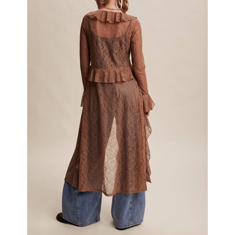 Women's Floral Lace Mesh Tie F - đánh giá và giá Kimono Sheer Floral