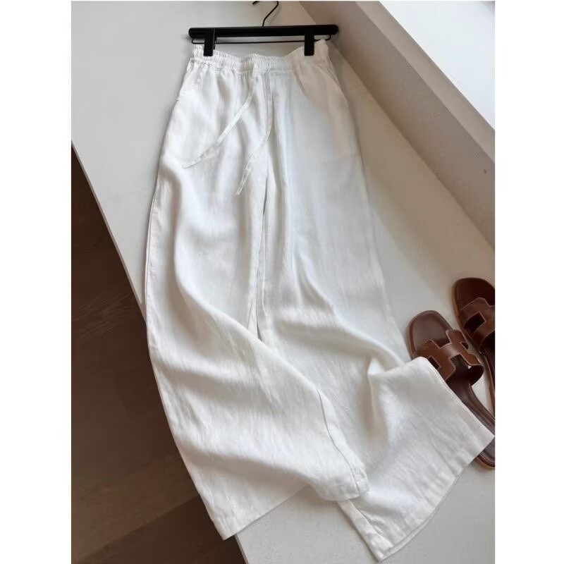Korean White Cotton Linen Wide - đánh giá và giá Linen Pant Wide
