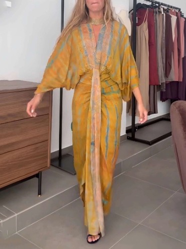 Summer Dress Women's Linen V N - đánh giá và giá Linen Dress Wrap