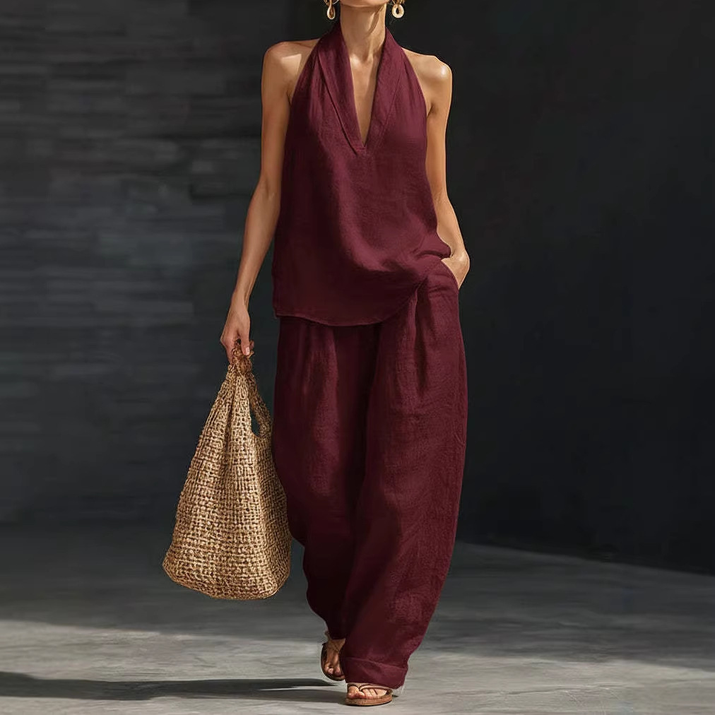Summer Retro Solid Cotton Line - đánh giá và giá Linen Pant Wide