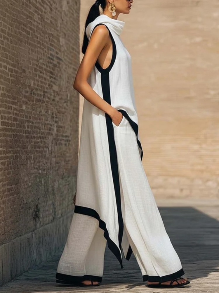 Women's linen Contrast Color S - đánh giá và giá Linen Pant Wide