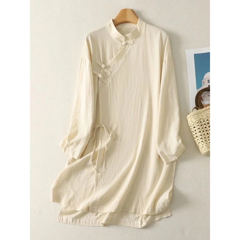 Women's Chinese Style Frog But - đánh giá và giá Linen Dress Wrap