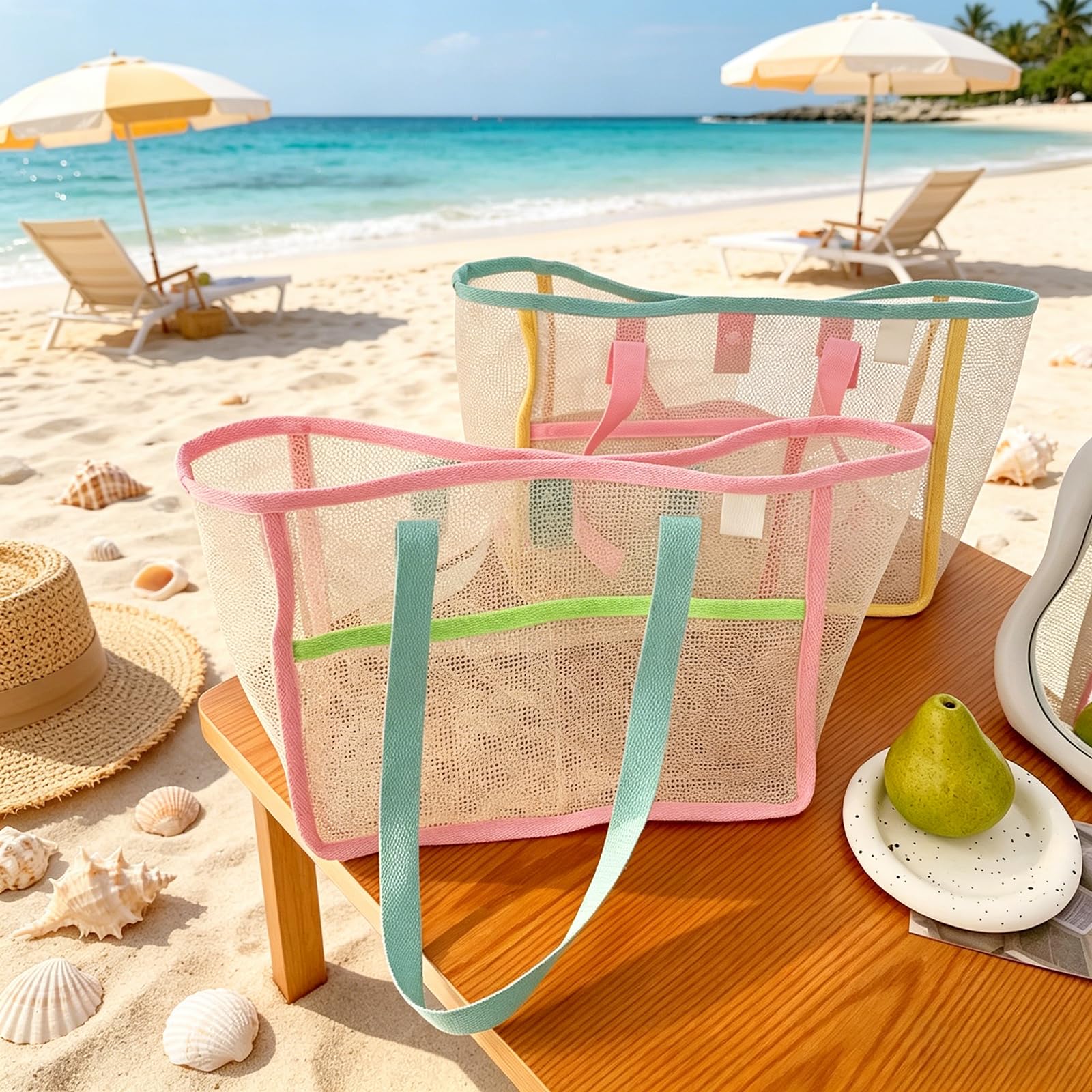 Beach Bags for Women Colorful  - đánh giá và giá Tote Bag Beach