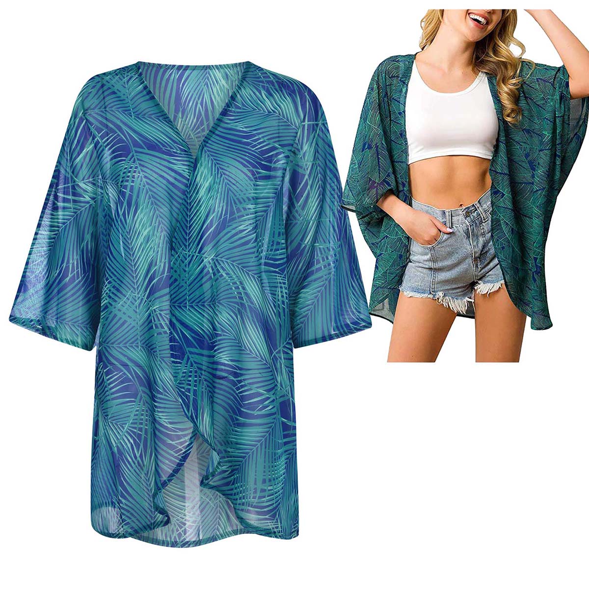 Women's Loose Sheer Chiffon Ki - đánh giá và giá Kimono Sheer Floral