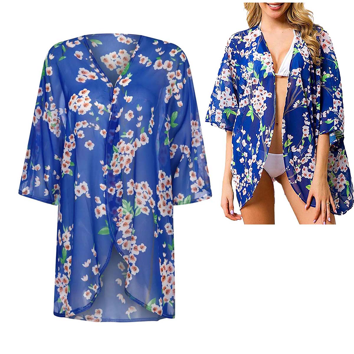 Women's Loose Sheer Chiffon Ki - đánh giá và giá Kimono Sheer Floral