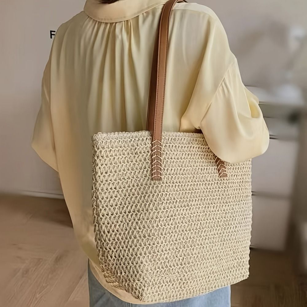 Cute Solid Color Weave Straw T - đánh giá và giá Tote Bag Beach