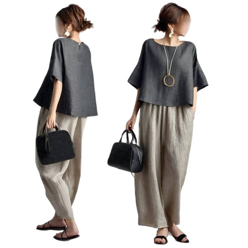 Two Pieces Women Pant Sets Sol - đánh giá và giá Linen Pant Wide